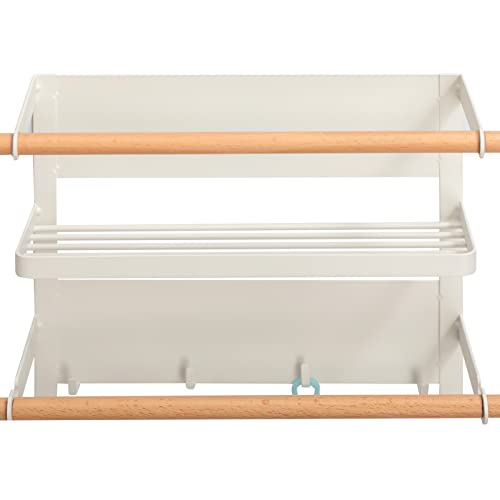 DOEWORKS Washing Machine Magnetic Storage Rack for Toilet, Metal Washroom Machine Side Magnetic Suction Storage Holders, Washing Accessories Storage Rack for Small Space in Toilet, White
