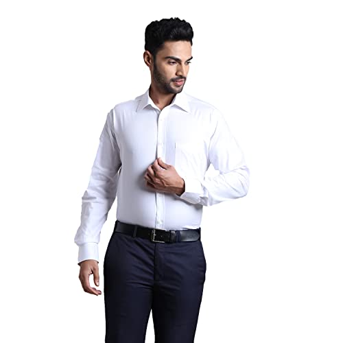 Image of Park Avenue Men's Pure Cotton Structure Pattern Luxus Fit Narrow Collar Full Sleeve Formal Shirt