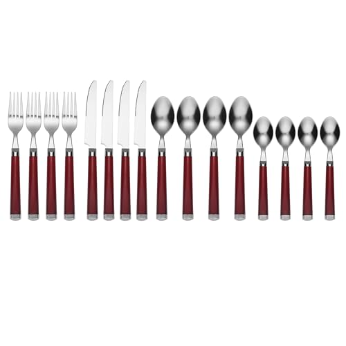 Cambridge-242616MD4-Temptation-Red-16-Piece-Flatware-Set-With-Rack