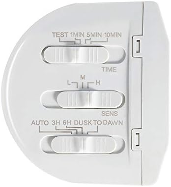 Control panel for Sunforce Motion Activated Security Light with TIME, SENS, and DUSK TO DAWN settings