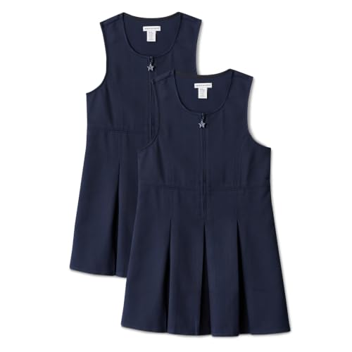 Amazon Essentials Girls Pleated School Uniform Pinafores Pack of 2 Navy 11-12 Years
