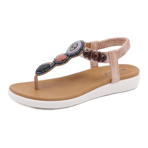 Women's Beaded Bohemia Wedge Sandals Elastic Ankle Sandals Cover
