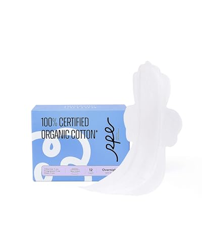 Image of RPE Life 100% GOTS Organic Cotton Overnight Pads, Size 5, 12 Count