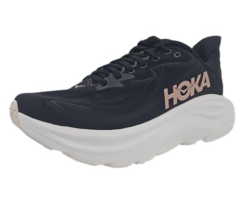 HOKA Clifton 10 Womens Shoes Size 8.5, Color: Black/Rose Gold
