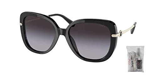 Coach Hc8320 50028G 55Mm Black/Grey Gradient Square Sunglasses For Women + Bundle With Designer Iwear Eyewear Kit #TOP1