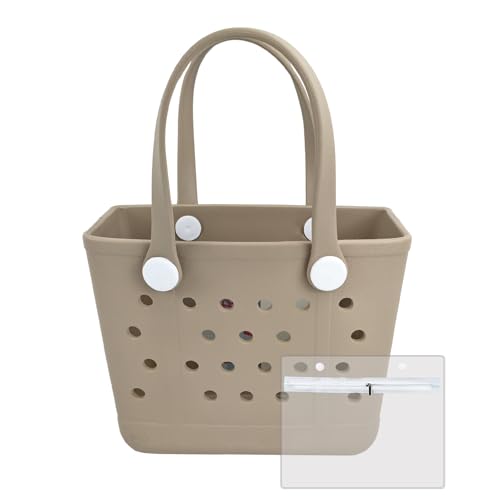 Juyeesm Small Rubber Beach Bags for Kids Waterproof Sandproof Rubber Tote Bags Pool Bag for Travel Boat Sport