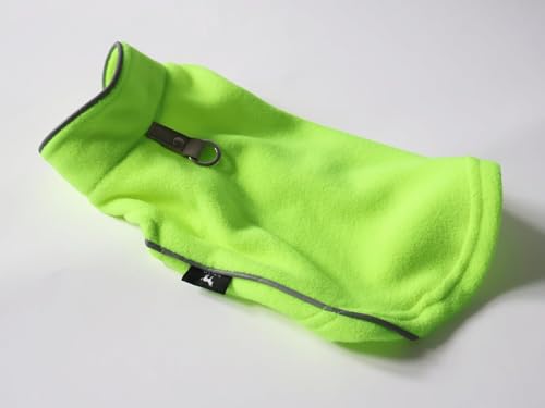 Image of JACKO & CO - Fleece Vest Dog Sweater with Leash Ring - Soft, Warm & Lightweight Pullover Coat for Small & Medium Dogs, Puppies & Cats - Cozy Fall /Winter /Spring Pet Jacket (Neon Green, Small 4-6lbs)