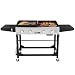 Royal Gourmet Portable Propane Gas Grill and Griddle Combo,4-Burner,Griddle Flat Top, Folding Legs,Versatile Outdoor Camping Stove with Side Table