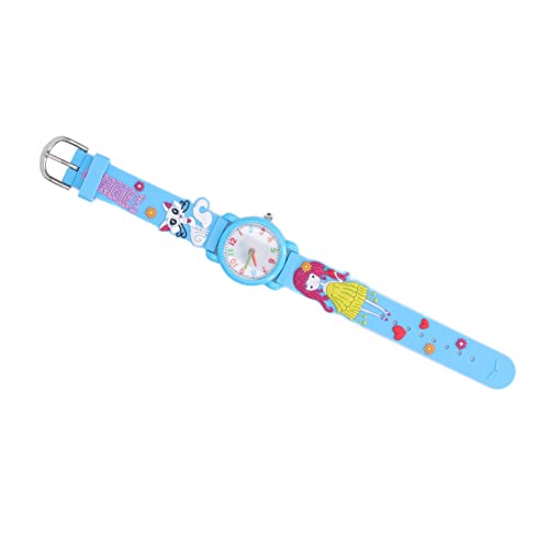 JTLB Cute Kids Watches 3D Cartoon, Girl Kitten Pattern Watch, Daily Waterproof, Educational Toy for Girls 3-8, Great Holidays (Blue)3