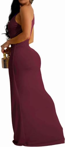 Image of SxClub Formal Dress for Women Cocktail Sexy Bodycon Sleeveless Evening Party Floor Length Long Prom Dresses