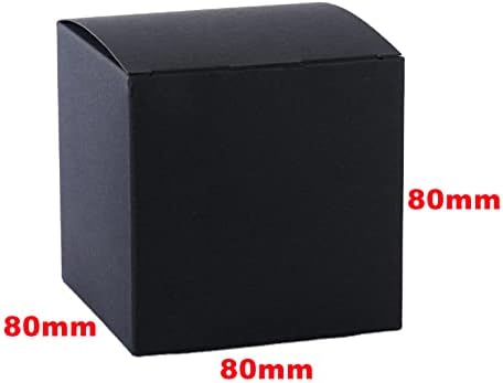 STRBOXONG Black Kraft Gift Boxes, 80x80x80mm Small Empty Gift Boxes with Lids for Presents, Sweet Favour Boxes for Parties, Weddings or Birthday(Pack of 10)