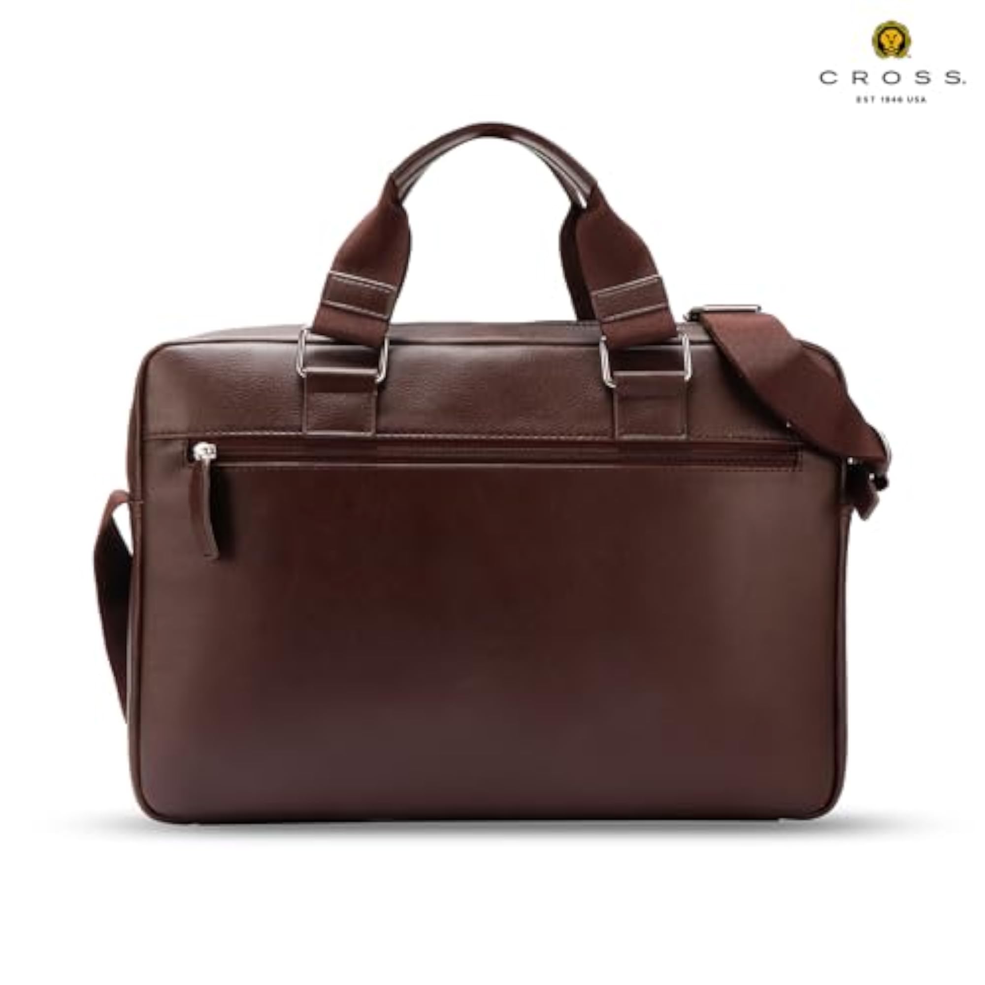 Men's Brown Vegan Leather Laptop Briefcase