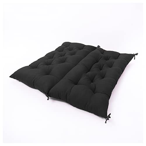 Coussin de banc de jardin extérieur noir anti mal de dos pour balancelle rigide en bois