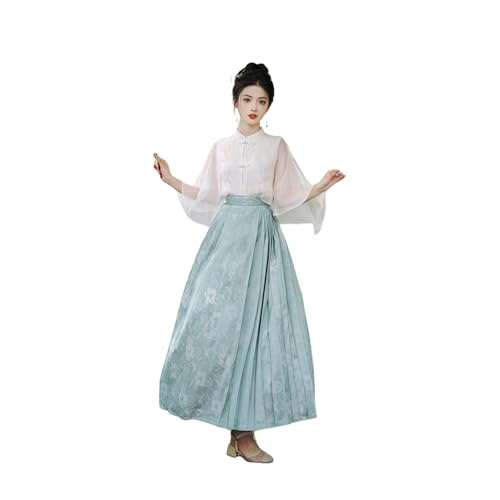 Jupe face de cheval hanfu été style chinois imprimé national femme