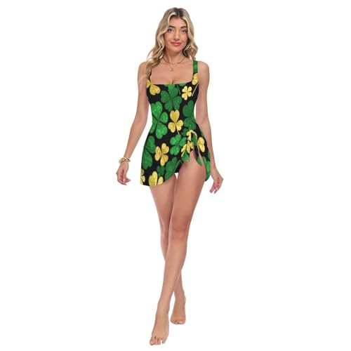 Maillot de bain Saint-Patrick pour femme, tenue de plage verte et dorée pour vos vacances