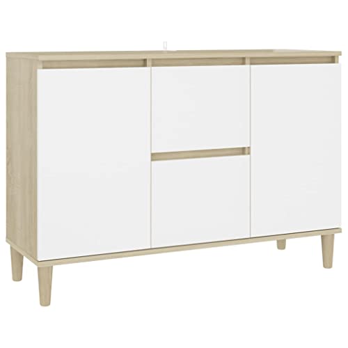 Natulvd Storage Cabinet With 2 Doors And 2 Drawers, Modern Liquor Cabinet Cupboard Console Table, Free Standing Buffet Sideboard For Entryway Living Room Dining Room - Multicolour #TOP2