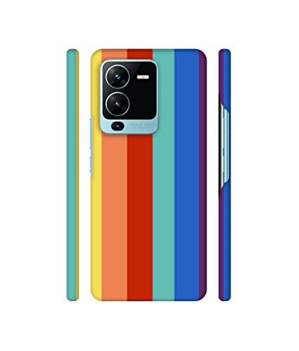Image of Rainbow Colors Design 3D Printed Hard Back Case Cover for Vivo V25 Pro 5G