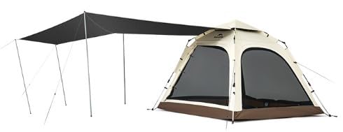 Naturehike Ango Pop Up Tents with Awning 3 Man Person Camping Tent Easy Assembly Automatic Tent Waterproof Windproof Anti-UV for Family Park Camping Hiking Outdoor — image 1