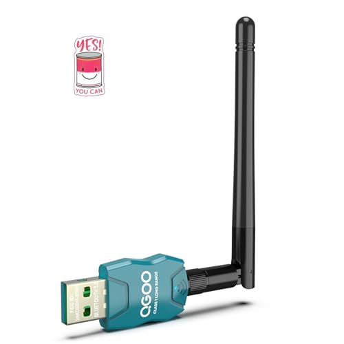 Class 1 Long Range Bluetooth Adapter for PC, QGOO USB Bluetooth Adapter for PC 5.3+EDR, Bluetooth Dongle Bluetooth Receiver Support Windows10/8.1/8/7?green-239?