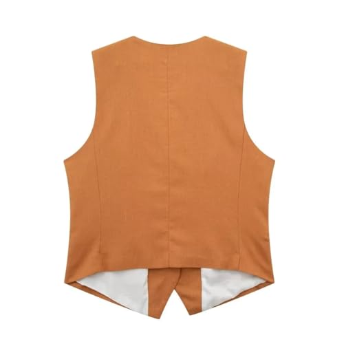 Women 2 Pieces Sets Plain Linen Tops Vest And Shorts Casual Business Waistcoat And Shorts2