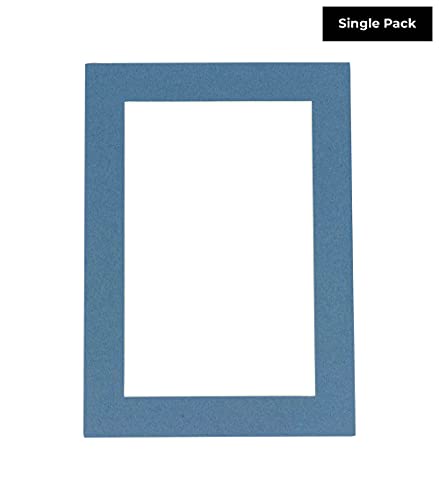 16x20 Mat Bevel Cut for 13x16 Photos - Acid Free Steel Blue Precut Matboard - For Pictures, Photos, Framing - 4-ply Thickness