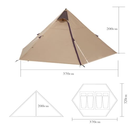 Carpa camping doble capa vinilo resistente al viento y lluvia miniatura 3