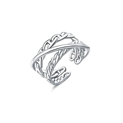 Boucles d'oreilles 925 et anneau de pouce réglable style minimaliste urbain