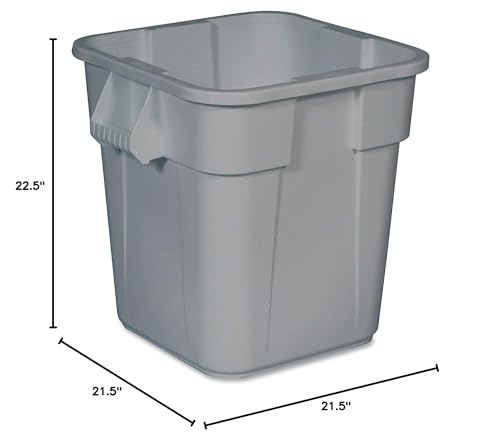Image of Rubbermaid Commercial Products 28 Gallon Square Brute Tote Storage Bin, Gray, FG352600GRAY (Pack of 6)