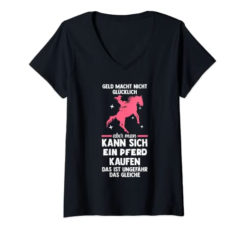 Womens Man kann sich ein Pferd kaufen Reiten Mädchen V-Neck T-Shirt