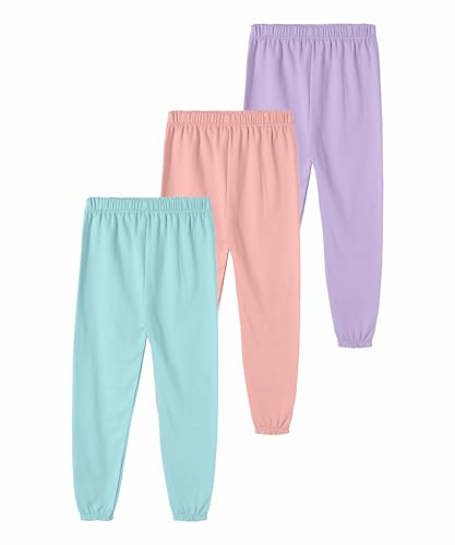 Image of SHODOX Girls Cotton Blend Printed Regular fit Track Pants (Pack of 3)
