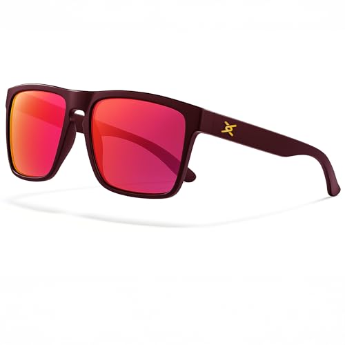 xnito Gafas de sol polarizadas de fibra de carbono, Naranja