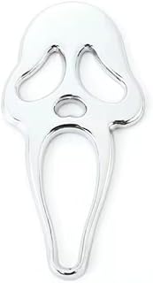 ملصق سيارة ثلاثى الابعاد معدن مقاس 8 سم فى 5 - شبح الجمجمة - سلفر - 1 قطعة