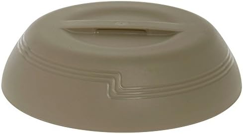 Cambro Shoreline Collection Low-Profile Wheat Beige Plastic Insulated Dome - 10 3/8Dia x 2 3/4H