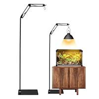 Luqixcey Reptilien Lampenständer Verstellbar 40-180cm, 360° Drehung Reptilien Lampenhalter mit Sockel für Terrarien & Vivarien, Ohne Lampen
