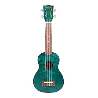 KALA KA KA SEMB Ukulélé Soprano bleu en acajou avec Housse - Les Beatles, Paul McCartney, John Lennon, RIngo Starr, George Harrison