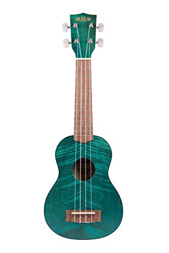 KALA KA KA SEMB Ukulélé Soprano bleu en acajou avec Housse - Les Beatles, Paul McCartney, John Lennon, RIngo Starr, George Harrison KALA KA KA SEMB Ukulélé Soprano bleu en acajou avec Housse