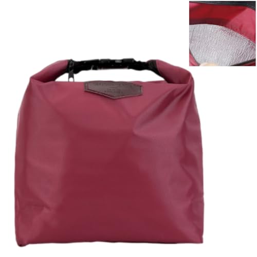 Bolsa Isotérmica para Comidas y Almuerzo - Impermeable para Niños, Hombres, Mujeres, Trabajo, Oficina - Rojo Oscuro