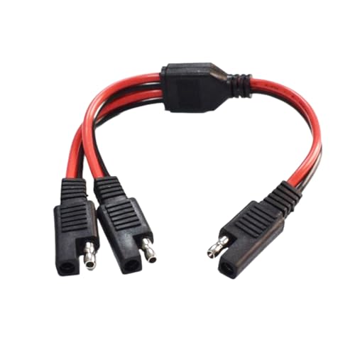 SHYYOULQE Conectores de alimentación SAE de 14 AWG, conectores divisores de cable, 1 a 2, cable de extensión de 30 cm, puerto de pared lateral