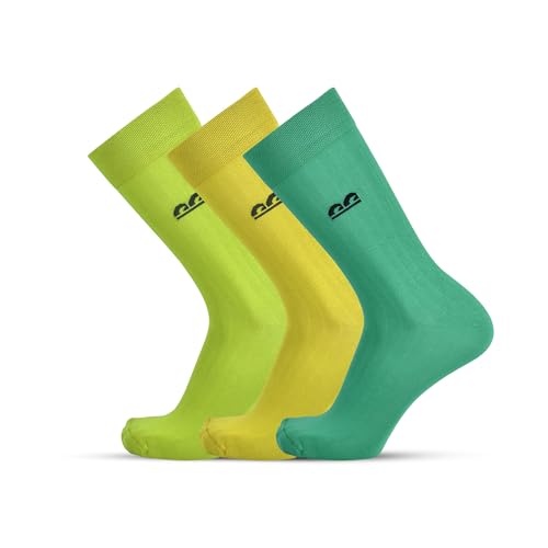 Image of The Sock Street Bamboo Crew Socks for Men Combo | Full Calf Length Premium Bamboo | Odour-Free, Breathable & Durable | Cushioned Base & Anti-bacterial | 3X Softer than Cotton Socks | Pack of 3