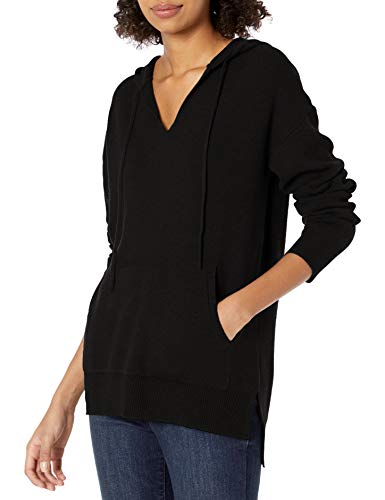 Daily Ritual Sweat-Shirt à Capuche Ultra Doux en Maille Milano, avec Cordon de Serrage Femme, Noir, XL Cover