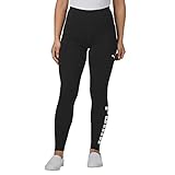 PUMA Women's Plus Size Athletic Logo Tights, Black White, 3X
