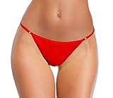 SHEKINI Damen Bikini Klassischer Verstellbare Bademode Brasilianer Niedrige Taille Tanga Bikinihose Badeanzug(M, Bikini Bottom-rot)