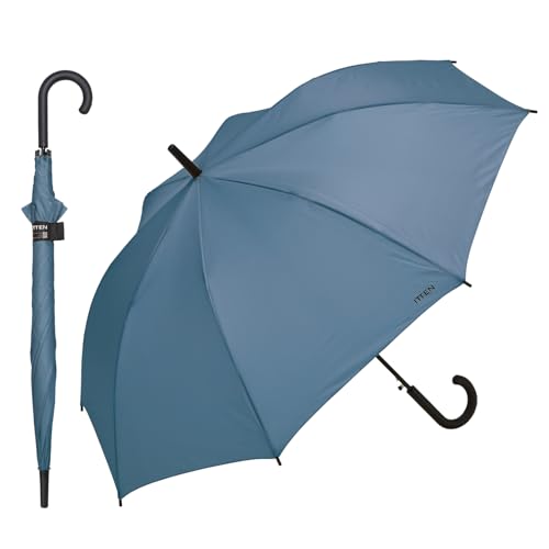 ITTEN 長傘65cm ブルーグレー ≪晴雨兼用/耐風/UVカット率90%以上≫ 雨傘 長傘 親骨65cm 大きい ジャンプ メンズ レディース 通勤 通学 シンプル 無地 おしゃれ 母の日 父の日 日本国内メーカー IT01-001-400