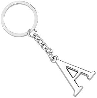 Silver Alphabet Initial Letter Keychain Keychain for Women 26 Initial Letter Initial Charm Key Ring