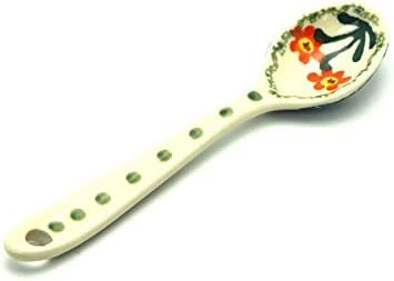 Polish Pottery Spoon - Small - Peach Spring Daisy