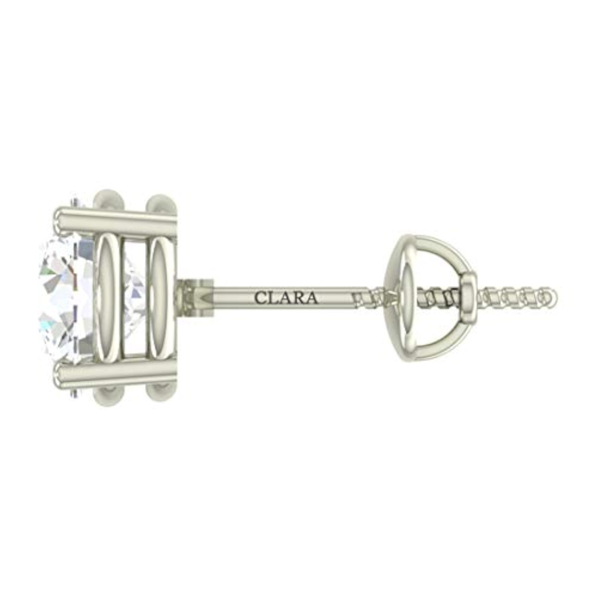 925 Sterling Silver Swiss Zirconia 6.5 mm Stud Earrings