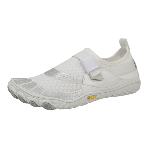 Genérico Hombre Running - Par de Zapatos Deportivos para Exteriores Zapatos Antideslizantes para la Playa Zapatos de Buceo natación equitación Fitness Zapatos de Talla Grande con Dedos (White 42)