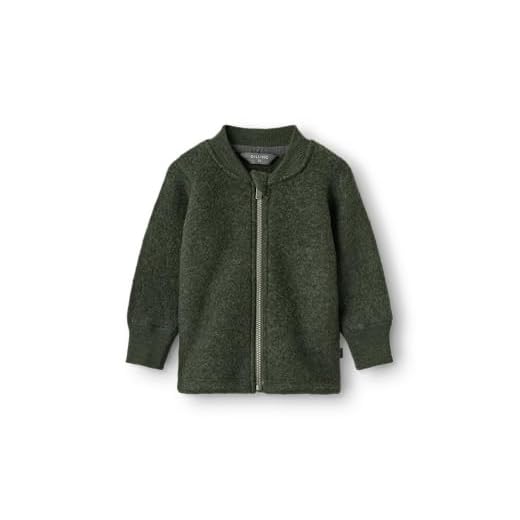 Dilling Jacke aus natürlicher Merinowolle für Babys - Dunkelgrün meliert 86