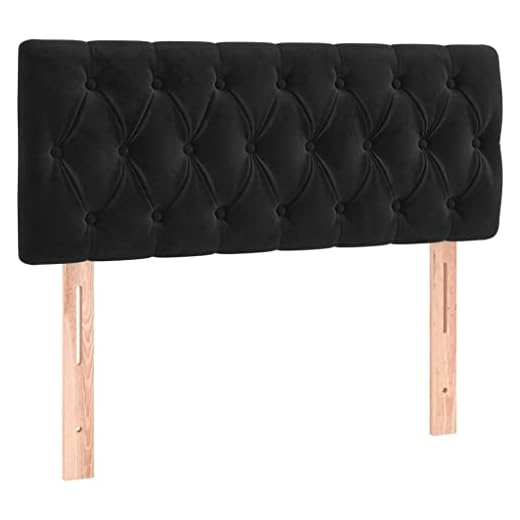 vidaXL Tête de Lit Meuble de Chambre à Coucher Accessoire de Lit Simple Tête de Cadre de Lit Maison Intérieur Noir 90x7x78/88 cm Velours