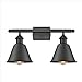 Innovations 516-2W-BK-M8-LED 2 Light Vintage Dimmable LED Bathroom Fixture, Matte Black